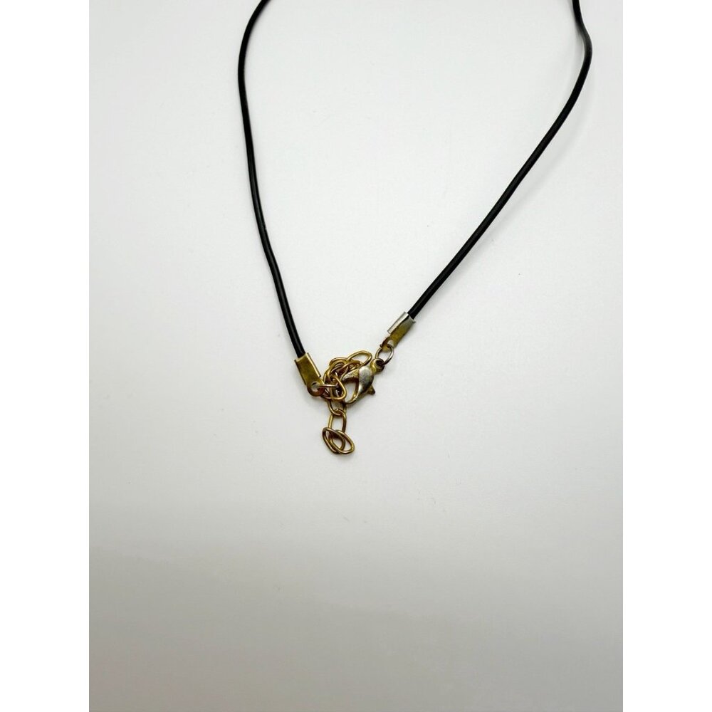 Made In Italy Murano‎ Art Glass Pendant Necklace With Leather Cord Chain - Picture 5 of 5